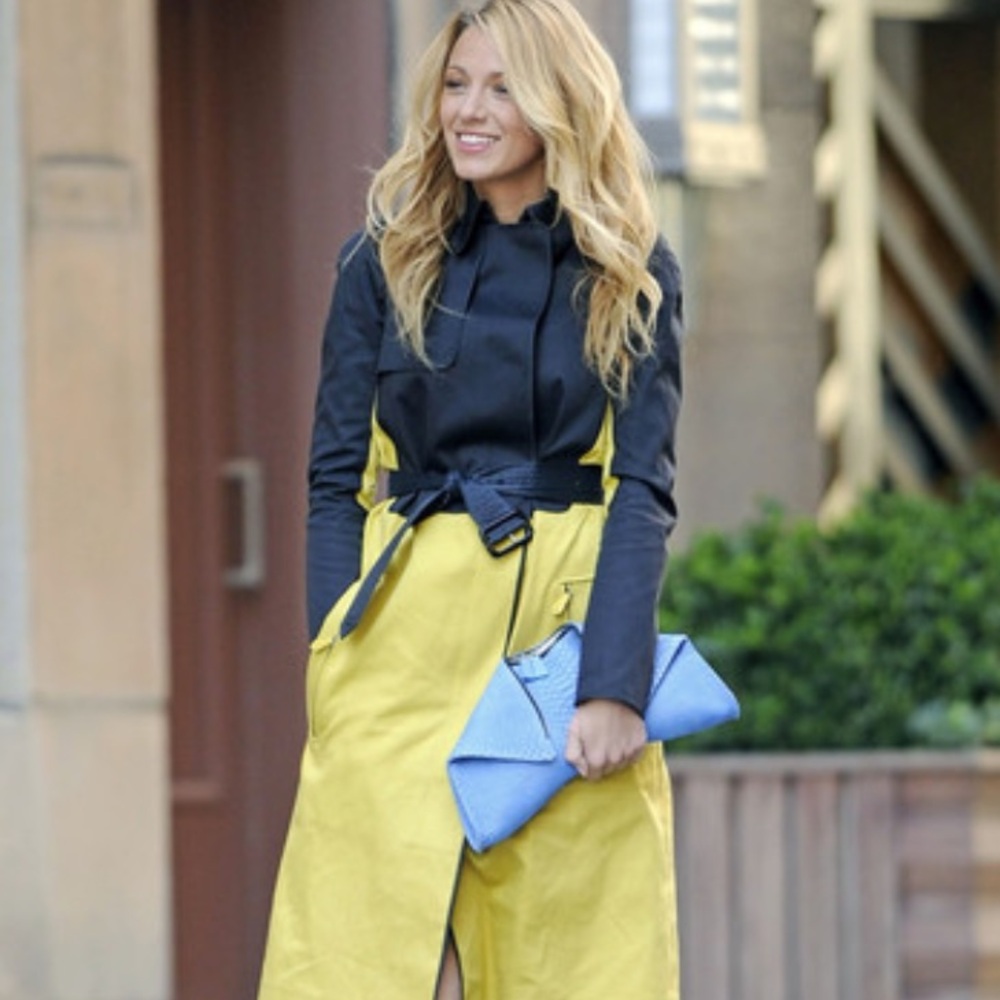 NWT Emily Cho Turquoise medium folded clutch ASO Blake Lively